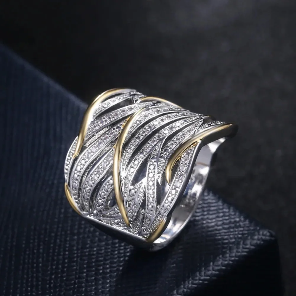 New Luxury 925 Silver Stackable Diamond Ring - Picture 2 of 6